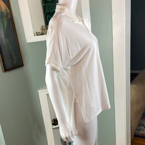 NWOT Polo Ralph Lauren Cream White Shirt hi-low monogram oversized embroidered s - Picture 4 of 9